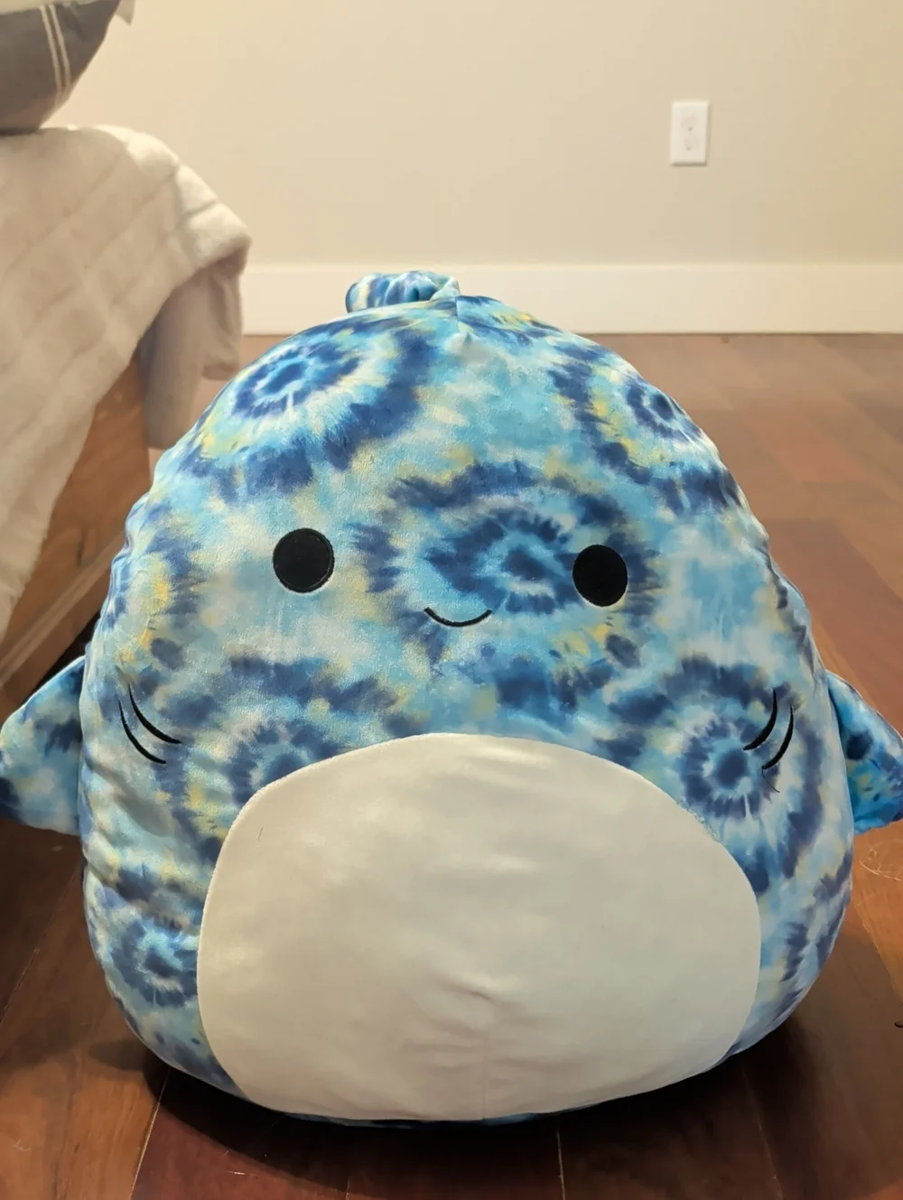 Squishmallows Blue Tie-Dye Shark Plush Pillow